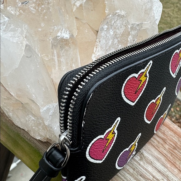 Coach Black Wristlet with Heart and Lightning Motif. Limited edition and Rare! - Picture 7 of 7